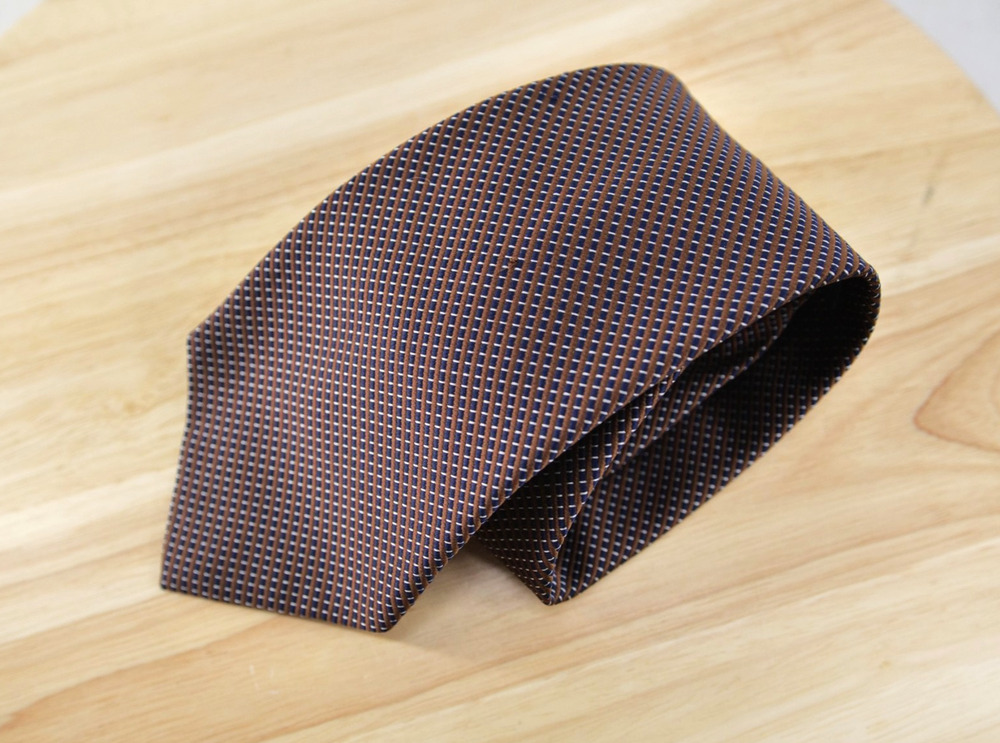 Brooks Brothers Makers Tie 100% Silk Blue Brown USA 57.5x3.75